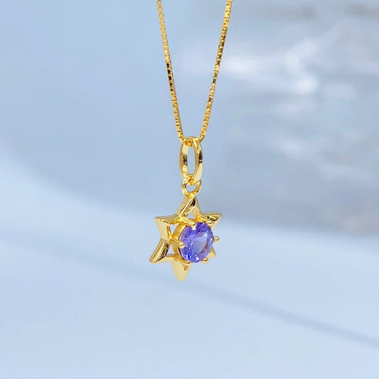 Tanzanite Star Gold Vermeil Pendant gold-tone supplier photograph 8557