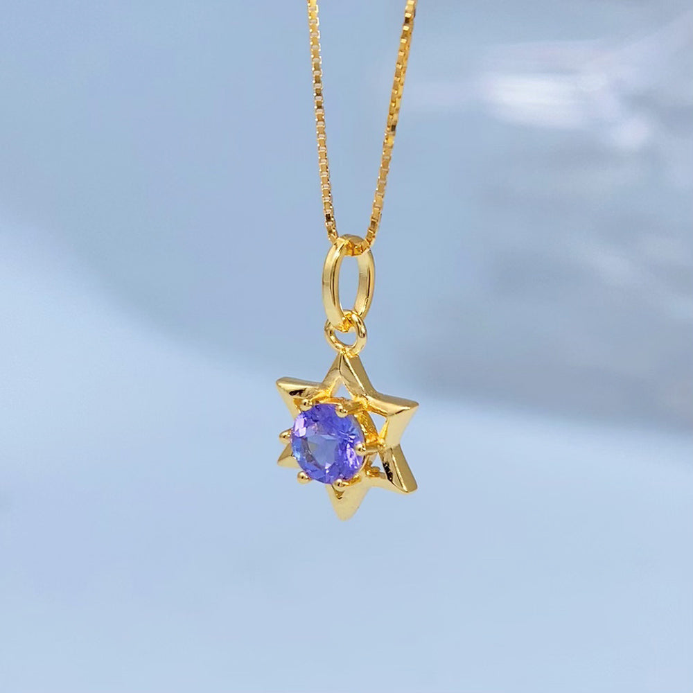 Tanzanite Star Gold Vermeil Pendant gold-tone supplier photograph 8558