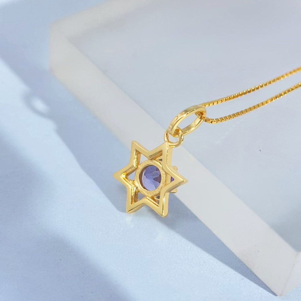 Tanzanite Star Gold Vermeil Pendant gold-tone supplier photograph 8559