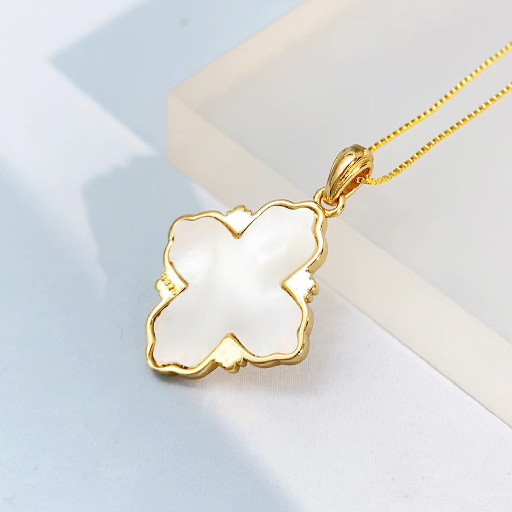 Amethyst Openwork Clover Gold Vermeil Pendant — supplier photograph view 8540