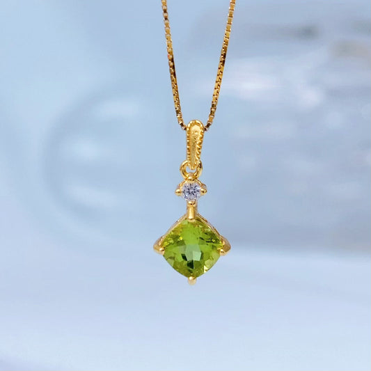 Peridot Square-Cut Gold Vermeil Pendant — supplier product photograph 8580