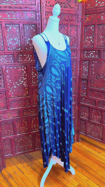Midnight Paisley Handkerchief Dress