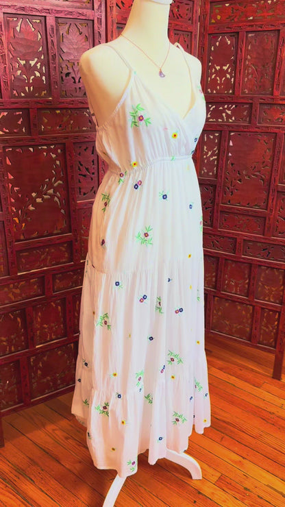 White Floral Maxi Dress